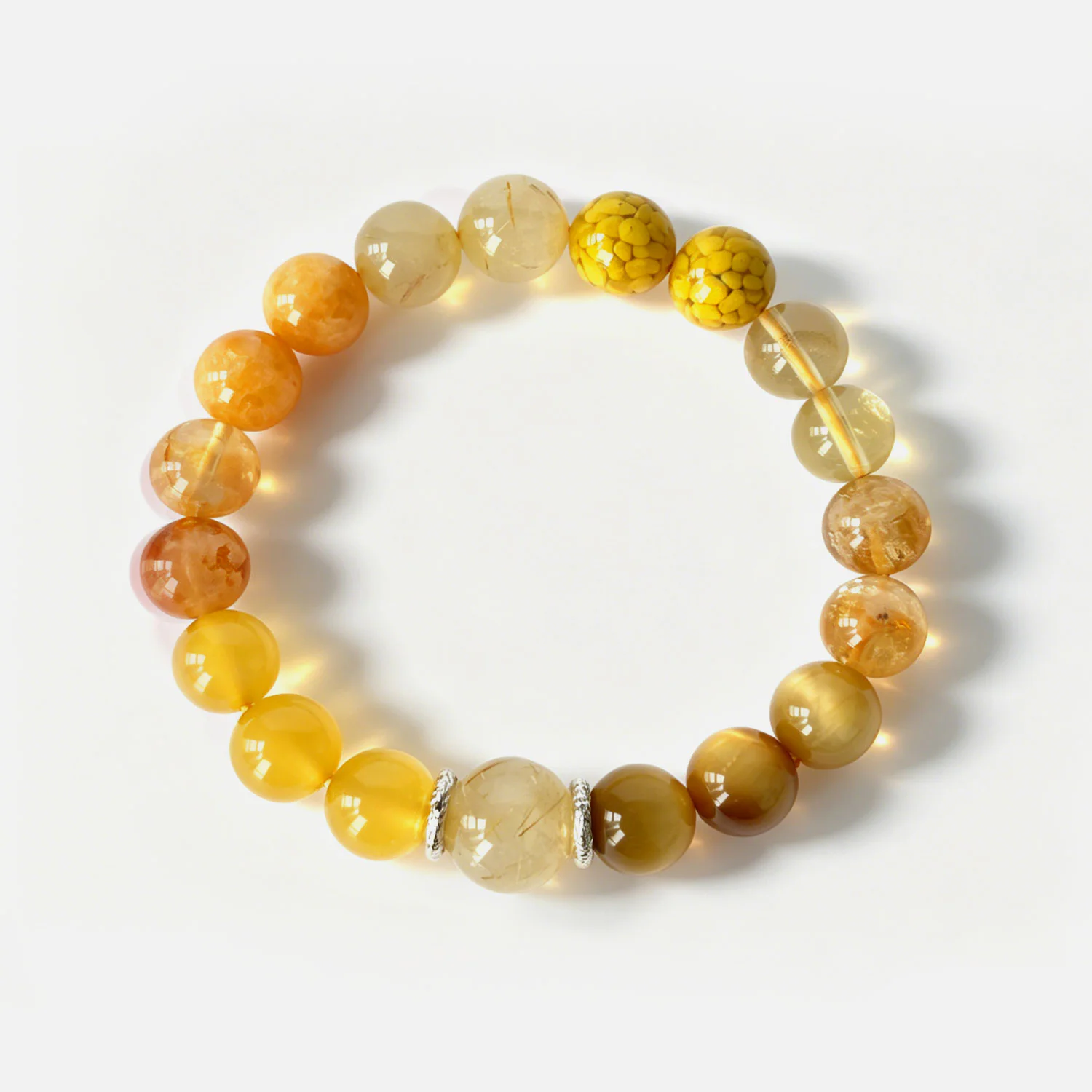 Metal Element Bracelet – Five Elements Natural Stone Bracelet - Image 1