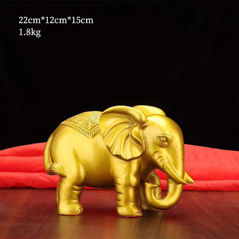 QMX-ELE-FEMALE-15-1.jpg Brass Wealth Elephant – Feng Shui Home & Office Decor - Image 1