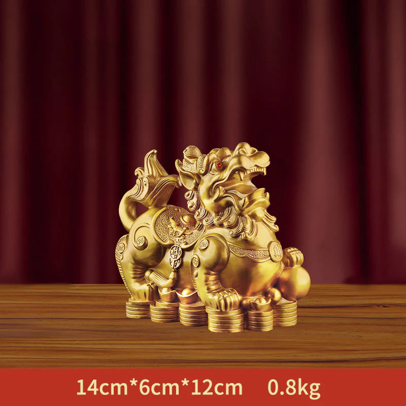 Brass Pi Xiu Guardian – Feng Shui Prosperity Decor - Image 2