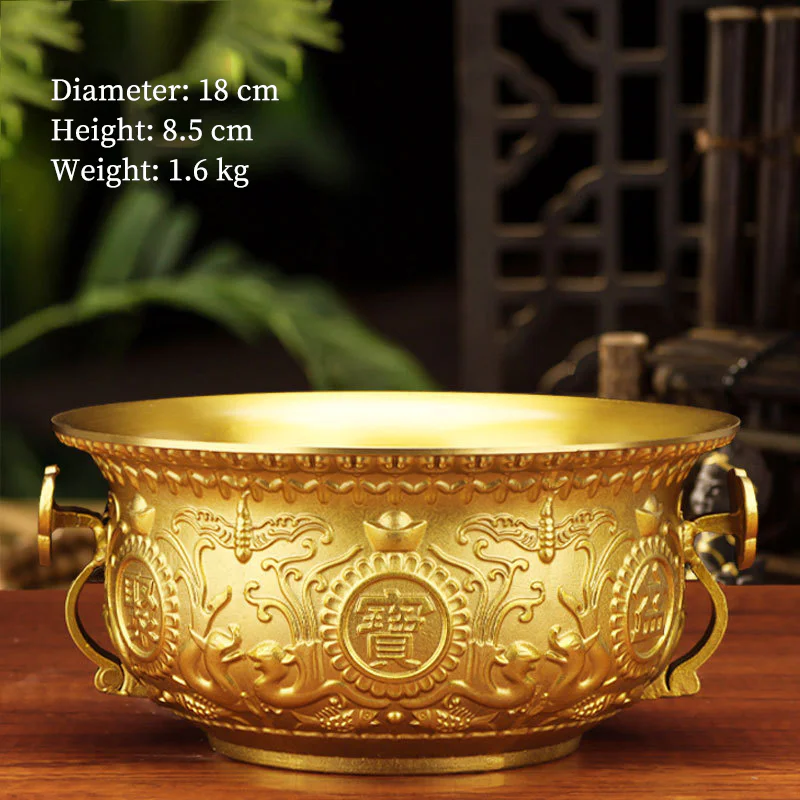 QMX-RUYI-BOWL-18-1.jpg Ruyi Treasure Bowl – Brass Feng Shui Centerpiece - Image 1