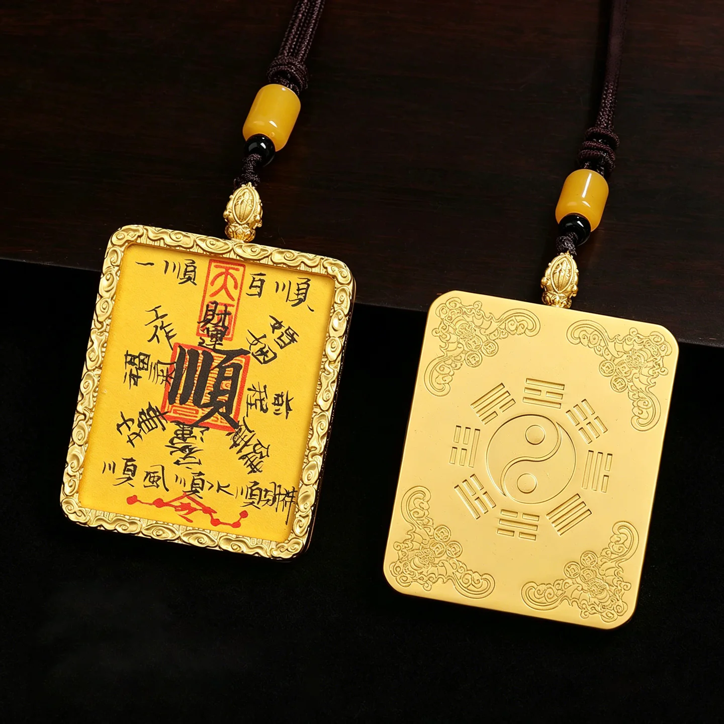 Taoist Handwritten Intention Pendant – Symbolic Necklace - Image 2