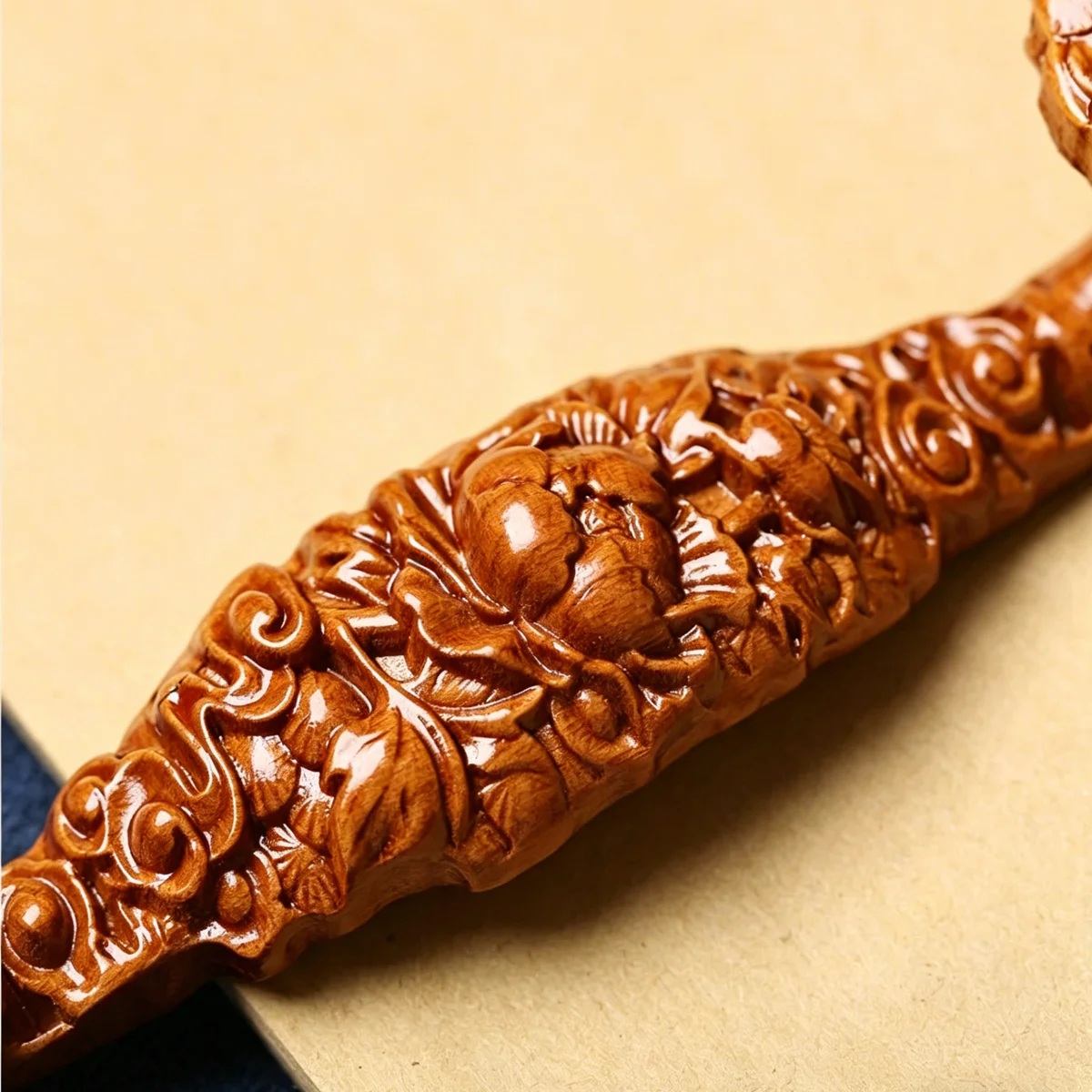 Peach Wood Ruyi – Symbolic Feng Shui Decor - Image 3